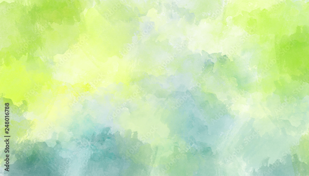 Light green, blue abstract watercolor background
