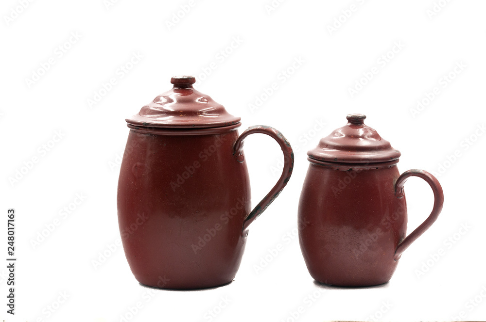 Old pot with white background