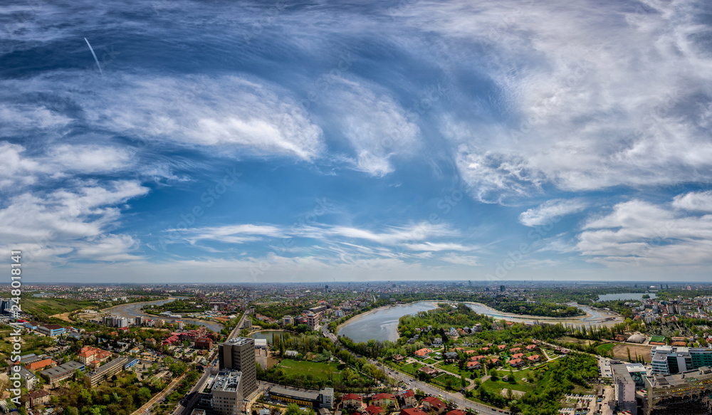 Panorama view over Bucharest , Romania