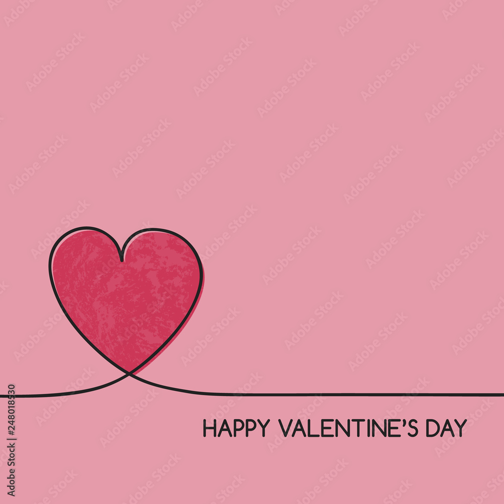 Valentine's Day greetings with heart. Vector