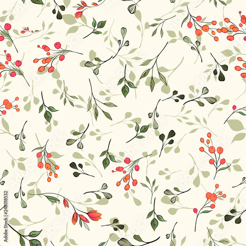 Seamless pattern. Green leaves