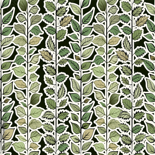 Seamless pattern. Green leaves
