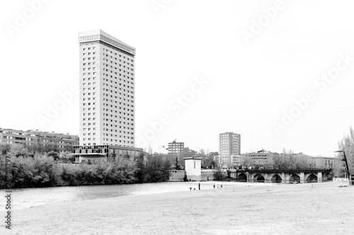 Edificio Duque de Lerma visto desde la playa de las Moreras de Valladolid photo