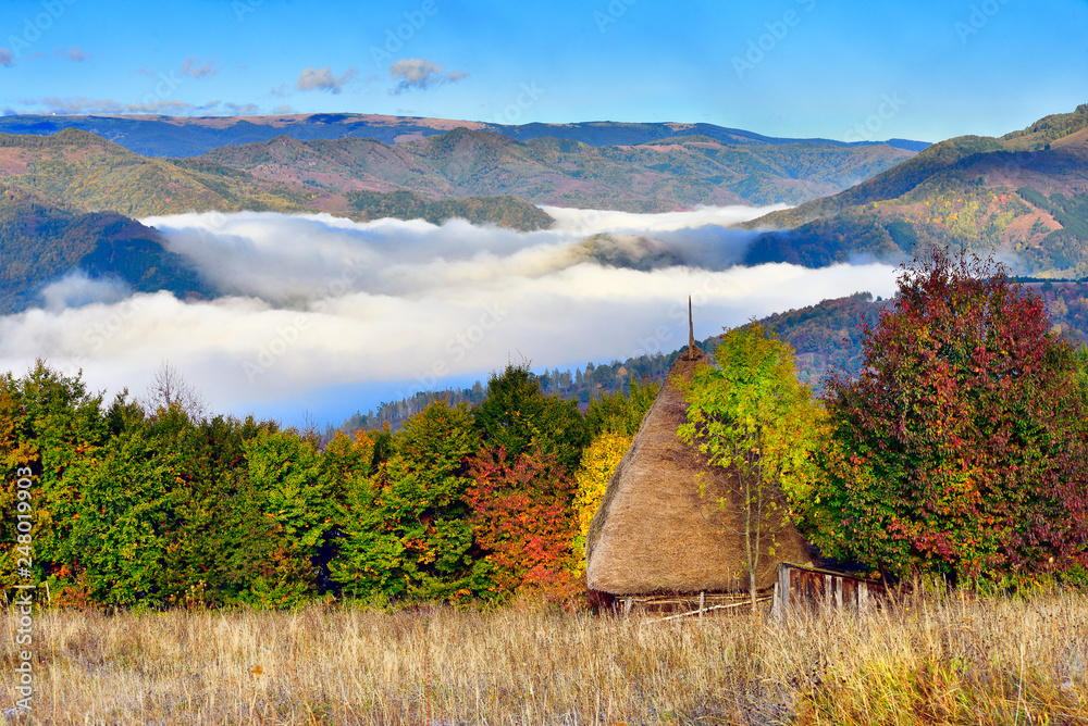 Romania in the Carpathian mountains , landscape from Transylvania in autumn time