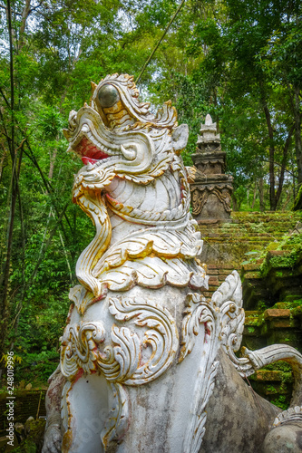 White statue in Wat Palad temple, Chiang Mai, Thailand