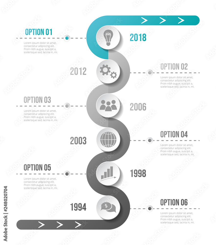 Design of gray company infographic with icons. Vector