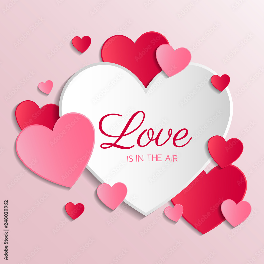 Valentine's Day - concept of a card with beautiful decorations. Vector