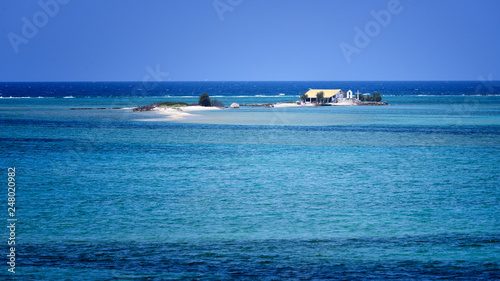 Remote island in Greece , Mediterranean sea in summer time 