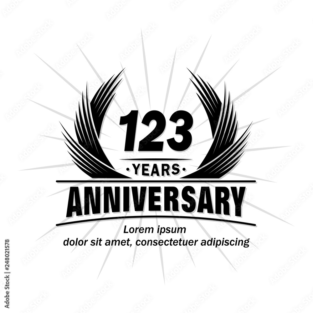 123 years design template. Anniversary vector and illustration template. 123 years design template. Anniversary vector and illustration template.
