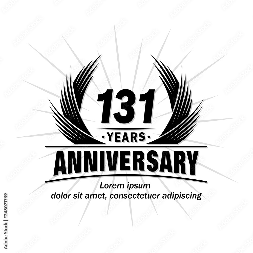 Fototapeta premium 131 years design template. Anniversary vector and illustration template.