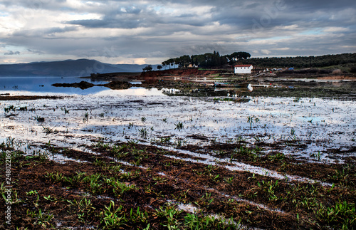 In Golmarmara, the waters are still wet, the boats are on land photo