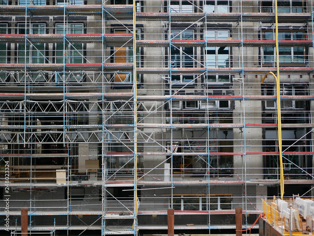 Scaffolding at the construction site