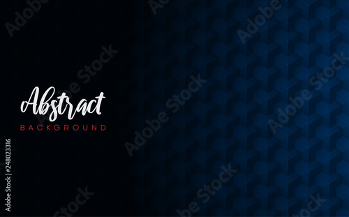 Blue blurred abstract background with geometric pattern with 3d effect.