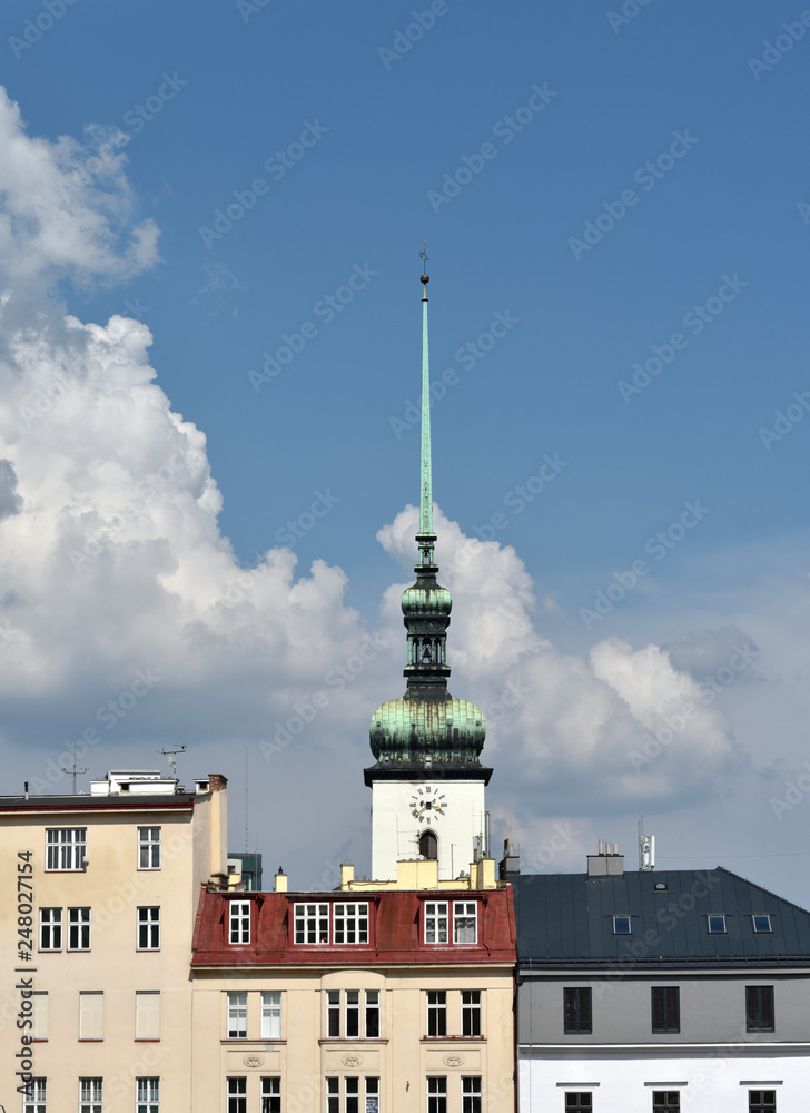 Architectural detail of Prague city old buildings