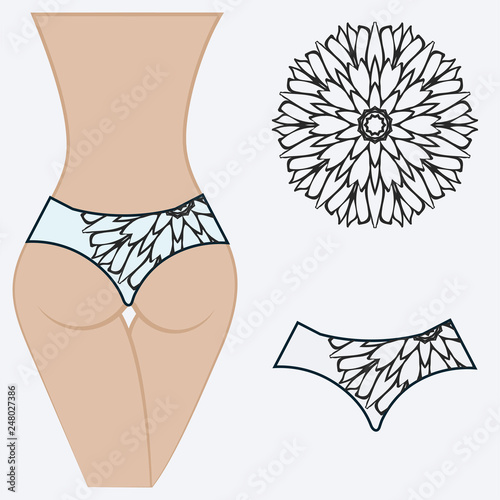 erotic women's panties. vector illustration. gift floral print.