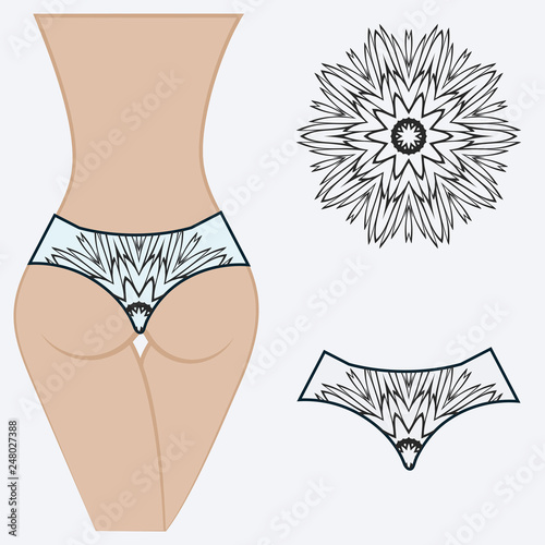 erotic women's panties. vector illustration. gift floral print.