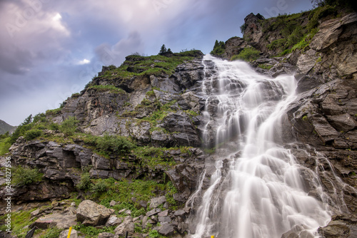 Waterfall in Transfagarasan mountains , Romania 