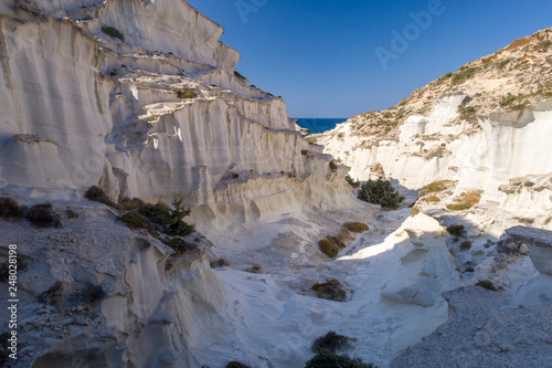 Sarakiniko white marble beach , Mediterranean island in Greece #248028198