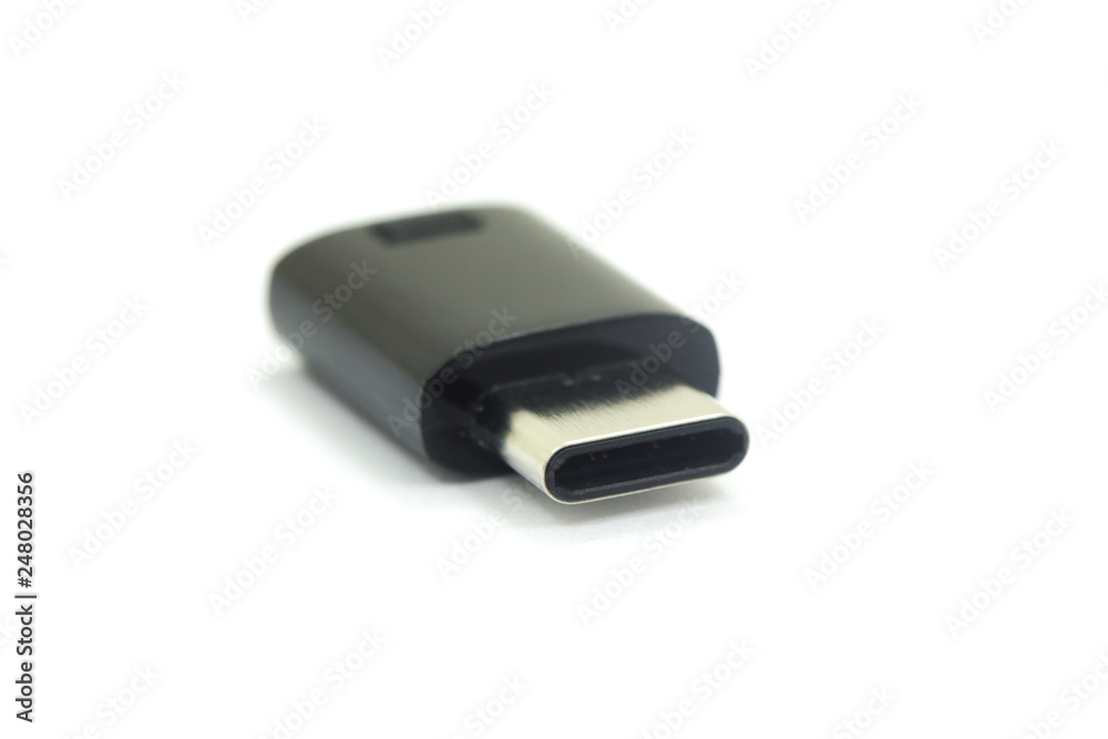 USB-C flash drive isolated on white background USB-C flash drive isolated on white background
