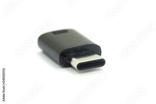 USB-C flash drive isolated on white background