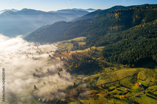 Bucovina landscape, Romania landscape in autumn time