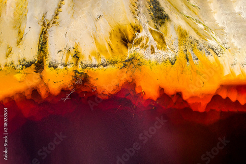 Toxic waste lake after coper mining 