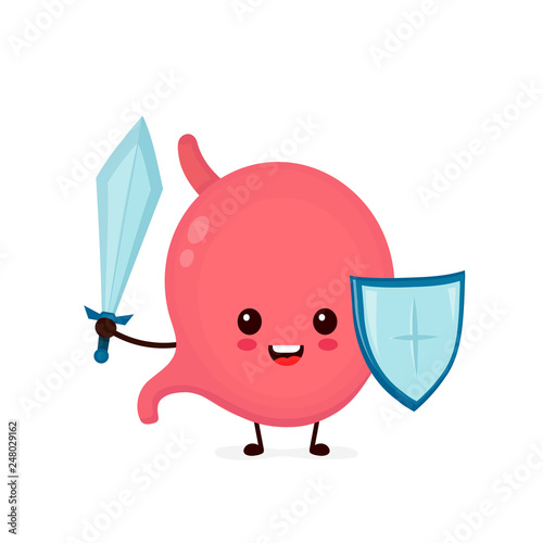 Cute strong happy smiling healthy stomach 