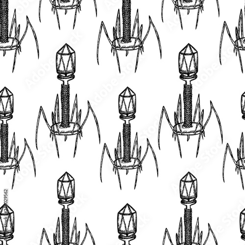 Seamless pattern of virus bacteriophage