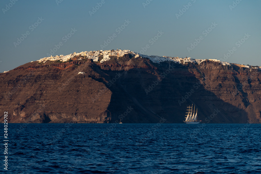 Santorini in summer time, Greece sailing 