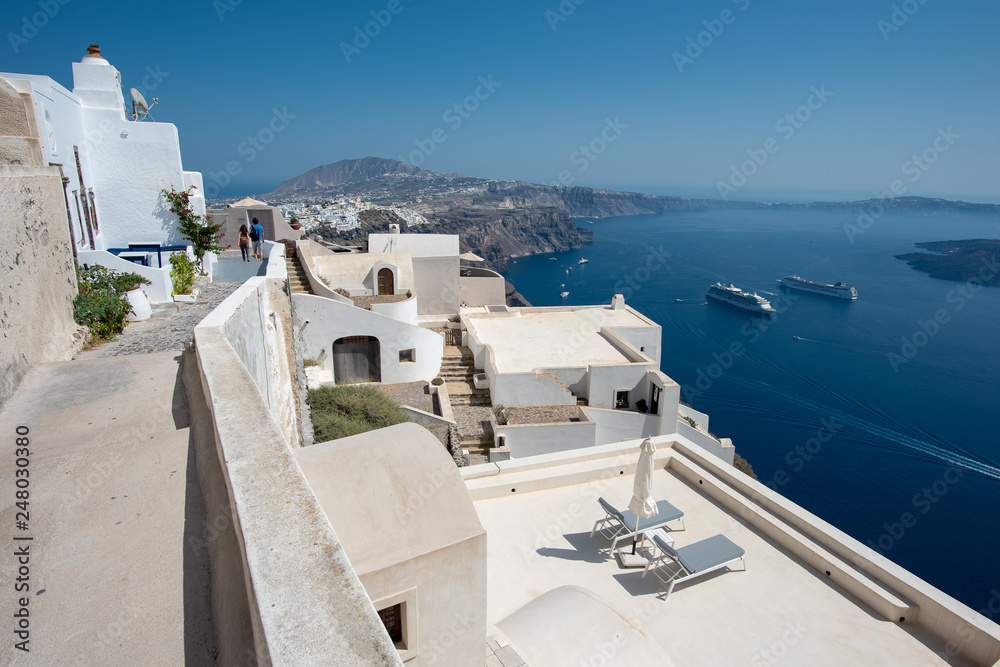 Fototapeta premium Santorini krajobraz w lato czasie, Grecja podróż