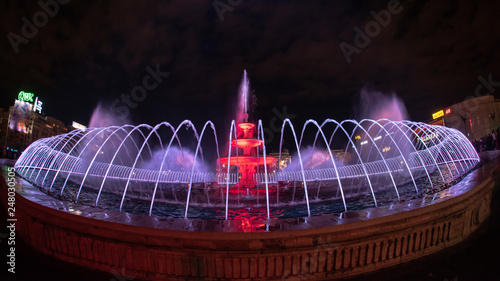 Bucharest central fountain , water show, Romania 