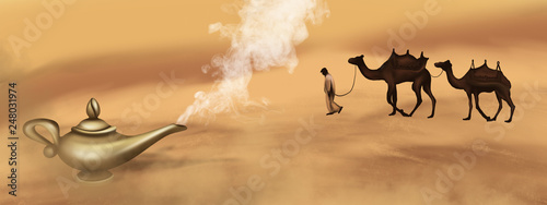 Desert landscape, east lamp...