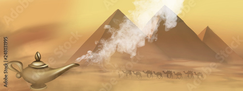 Desert landscape, east lamp...