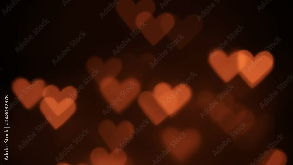 Heart-shaped defocused bokeh light background