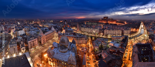 Bucharest panoramic view skyline , Romania 