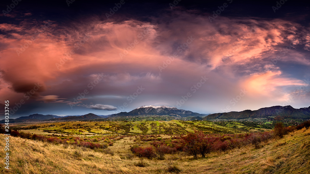 Bucegi mountains panoramic view , Romania 