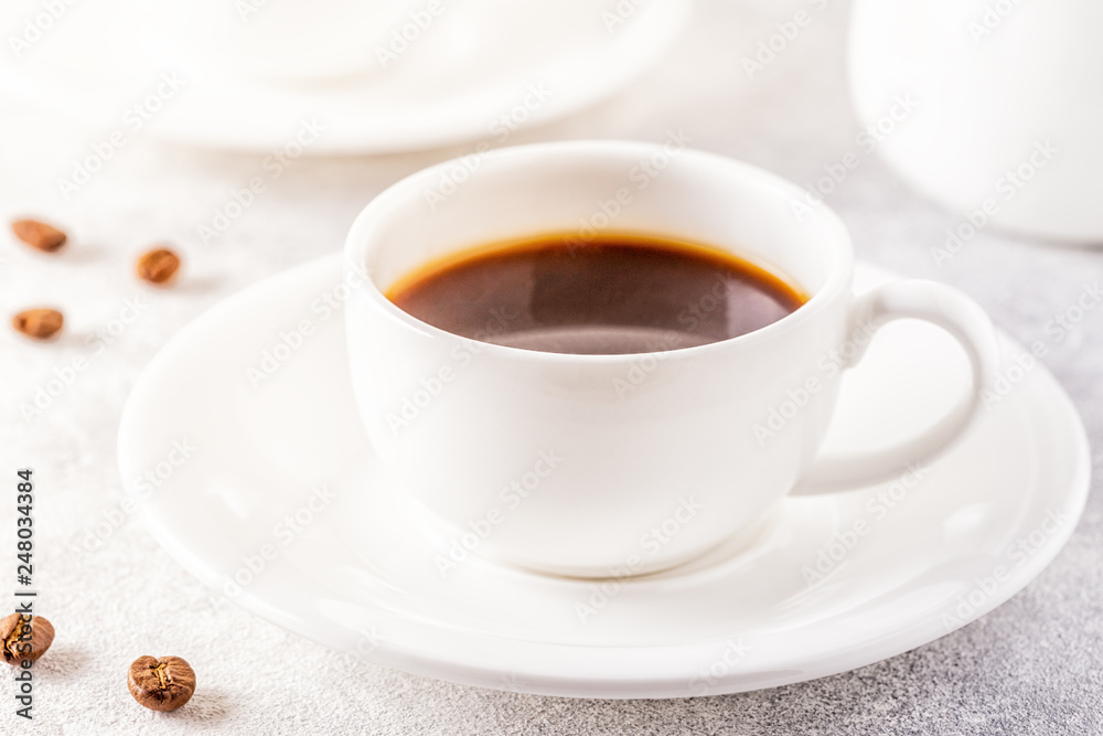 Concept of morning coffee, coffee break on a light background. Concept of morning coffee, coffee break on a light background.