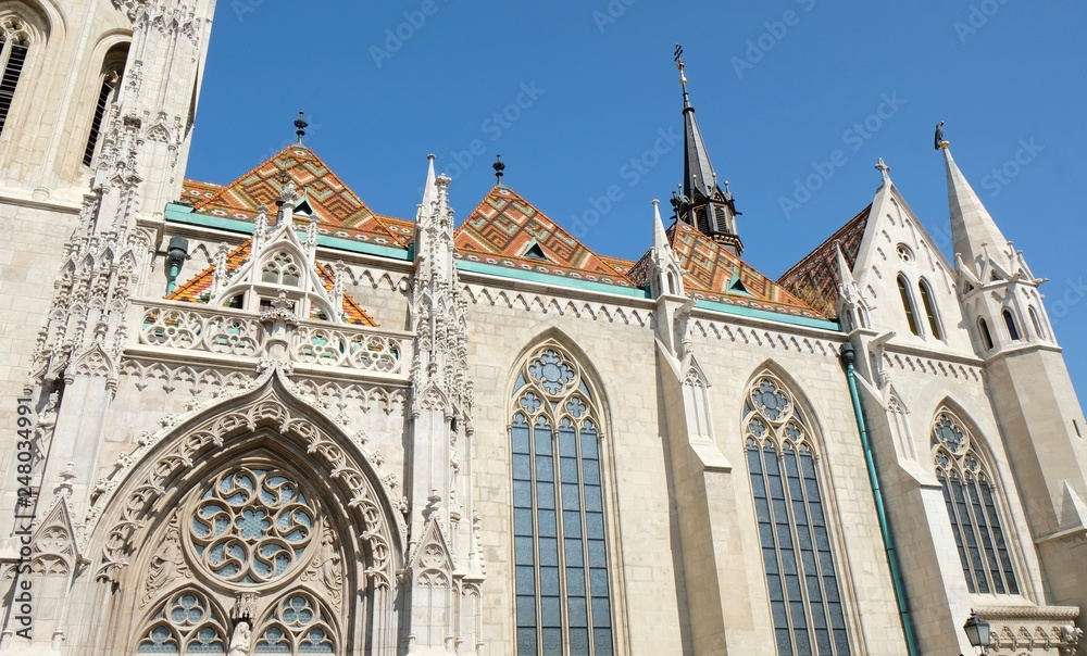 Budapest Hungary temple facade. Traveling in Europe