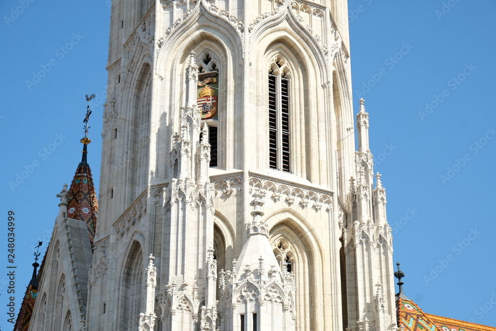 The city attractions. Traveling in Europe. Budapest Hungary tower