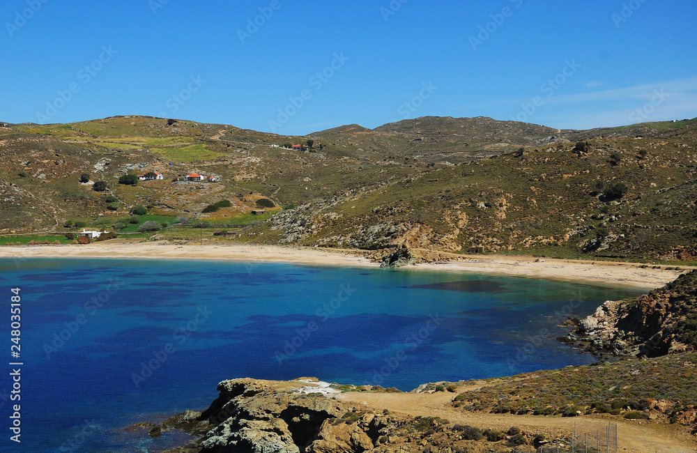 Beaches on Andros island Greece Vlihada