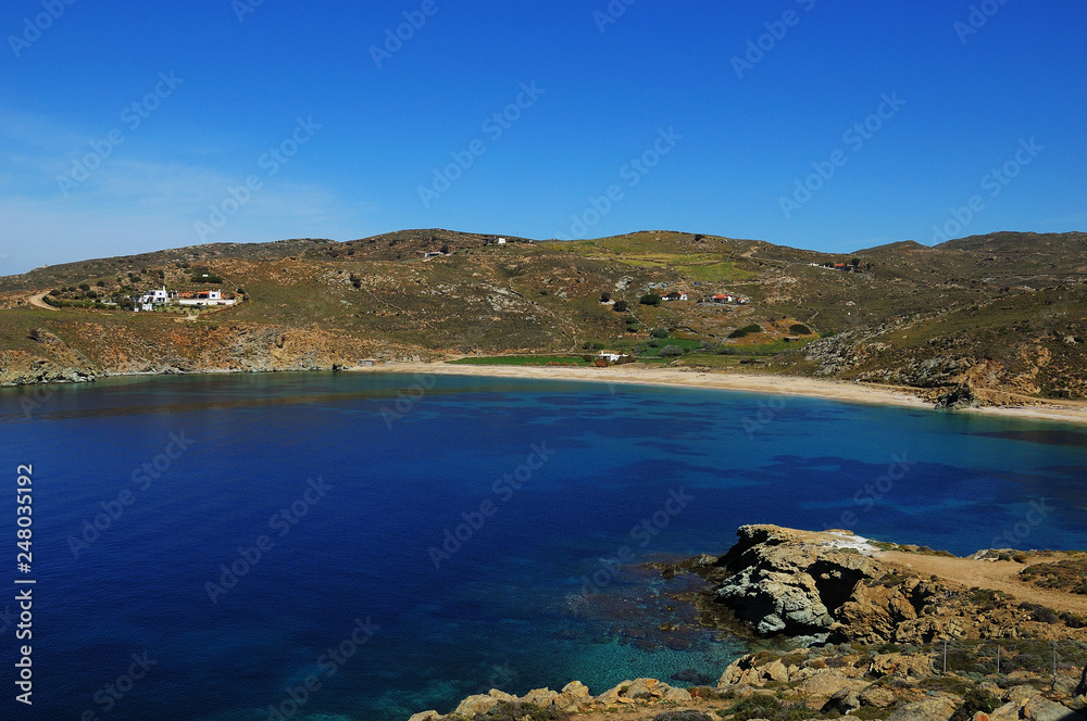 Vlihada beach on Andros island Greece
