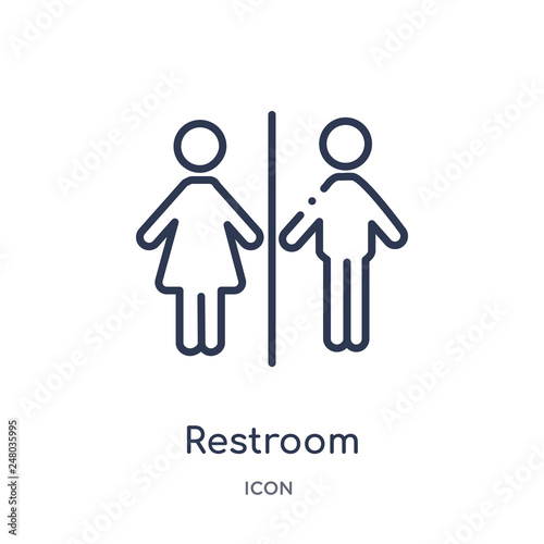 restroom icon from museum outline collection. Thin line restroom icon isolated on white background.
