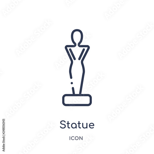statue icon from museum outline collection. Thin line statue icon isolated on white background.