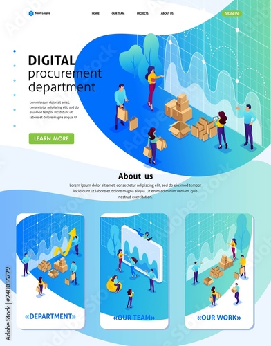 Isometric Landing Page for Big Business