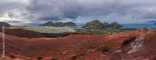 Panorama of Heimaey, Iceland photo