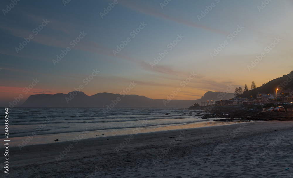 Sunset mood at the beach, Muizenberg, South Africa