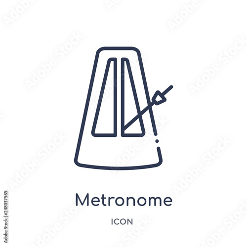 metronome icon from music outline collection. Thin line metronome icon isolated on white background.