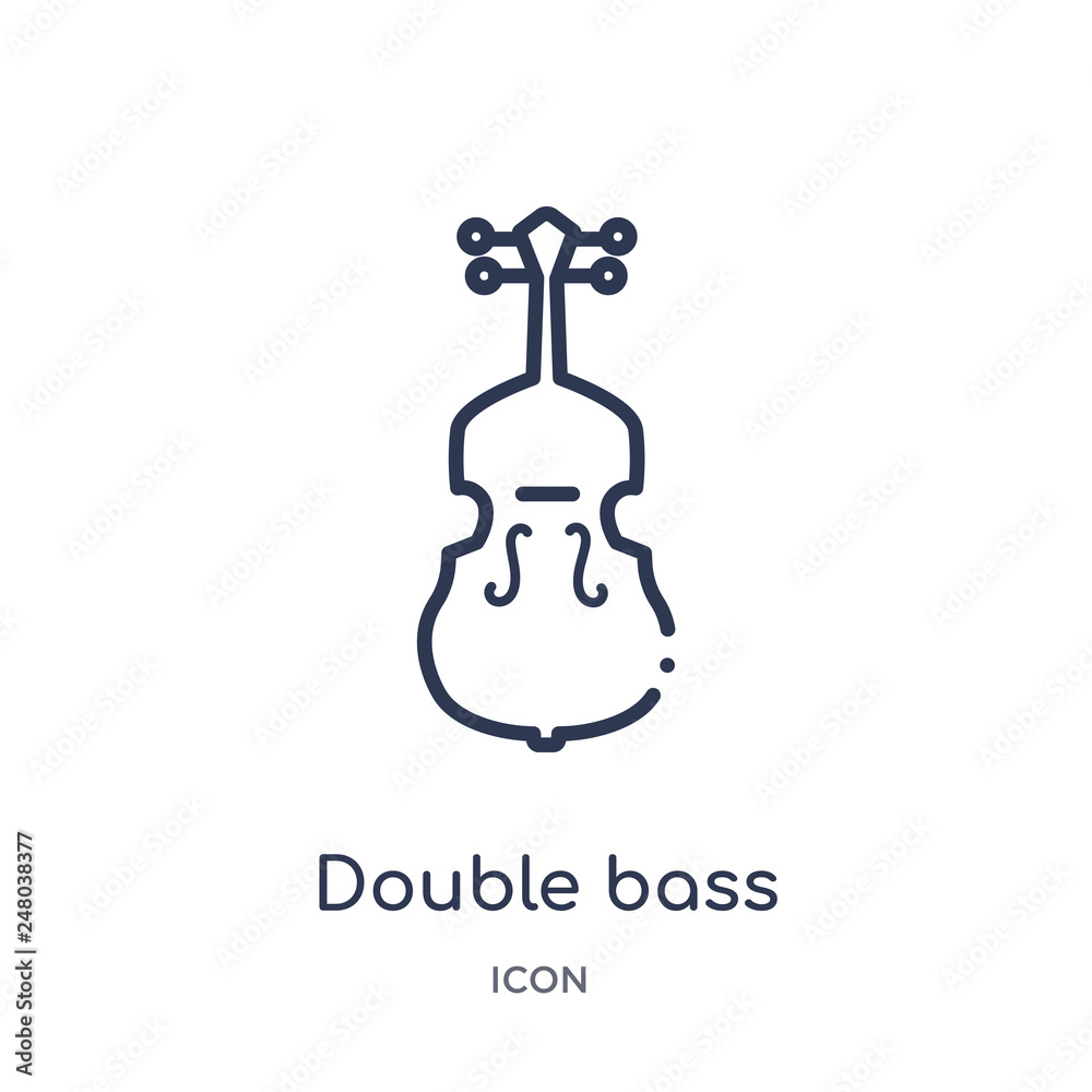 Fototapeta premium double bass icon from music outline collection. Thin line double bass icon isolated on white background.
