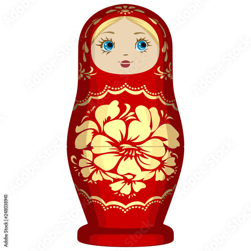 Russian Nesting Doll Red and Yellow