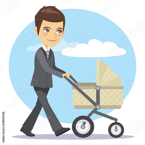 Young father businessman wa...